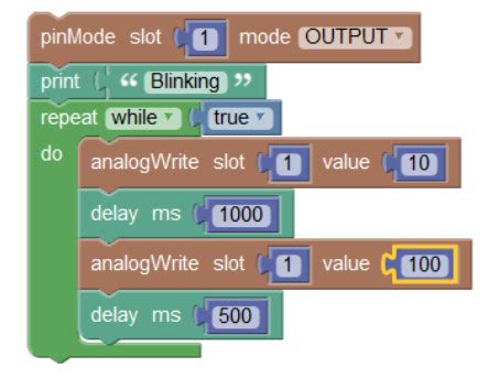 Blinking an LED Using Blockly 的图像结果