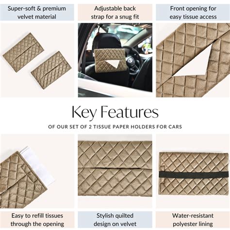 Set Of 2 Car Tissue Holders With Adjustable Straps Online - Premium ...
