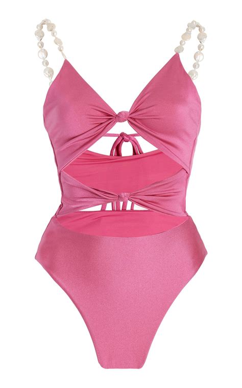 Hereida Shell-Trimmed Cutout One-Piece Swimsuit By Maygel Coronel ...