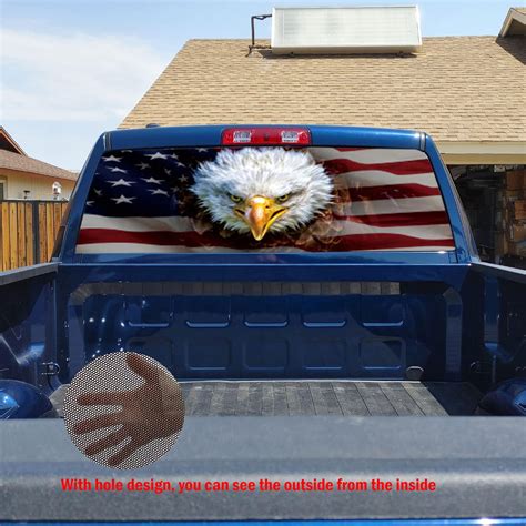 Buy Zxiaochun Eagle American Flag Rear Window Decal Fits Pickup Truck ...