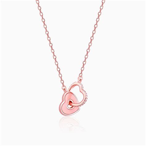 Rose Gold Interlocked Hearts Necklace – GIVA