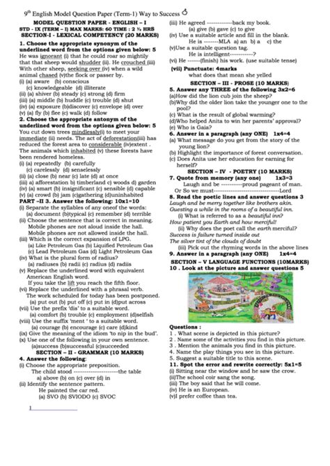 Image result for English Core Model Question