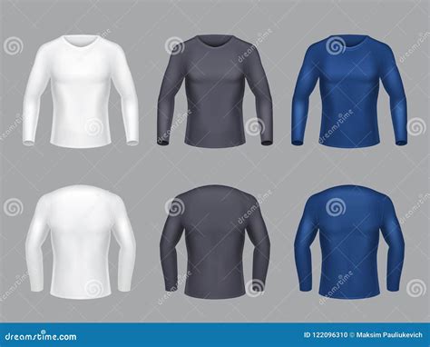 Vector Realistic Set of Male Long Sleeve Shirts Stock Vector ...
