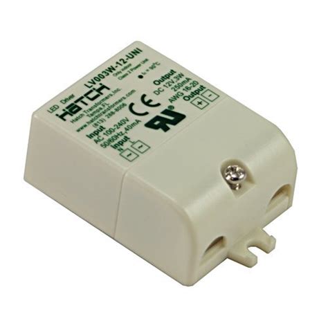 Hatch LV003W-12-UNI Electrical Transformer, 12V 3W LED Driver ...