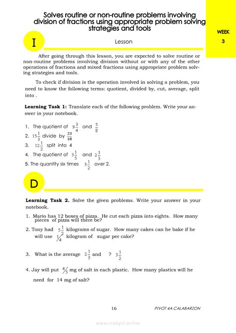 Image result for Pivot Learning Module Grade 6