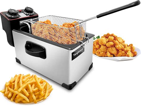 Amazon.com: Deep Fryer with Basket, Yangbowan 3L 1300W Small Deep ...
