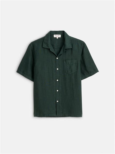 Alex Mill Linen Camp Shirt - Pine Grove | Garmentory