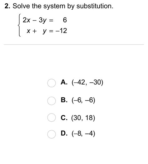 Algebra 2 3-2 Independent Practice: Solving Systems Algebraically ...