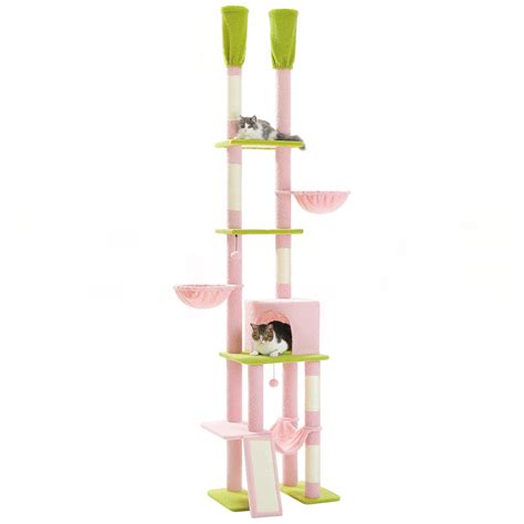 George Oliver Adjustable Cactus 7 Tiers Floor To Ceiling Cat Tower ...