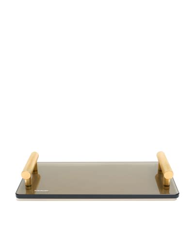 Decor Walther Club Tab Tray | Gold Matt & Parsol Glass Luxury – Maison SIA
