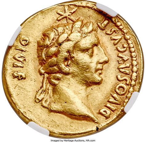 Aureus - Tiberius and Augustus (DIVOS AVGVST DIVI F) - Roman Empire (27 ...