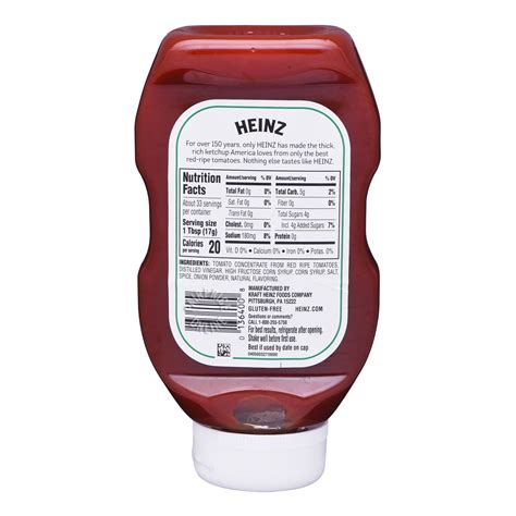 Heinz No Sugar Added Ketchup Nutrition Facts | Besto Blog