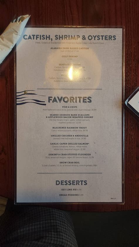 Menu at Fish City Grill restaurant, Waxahachie