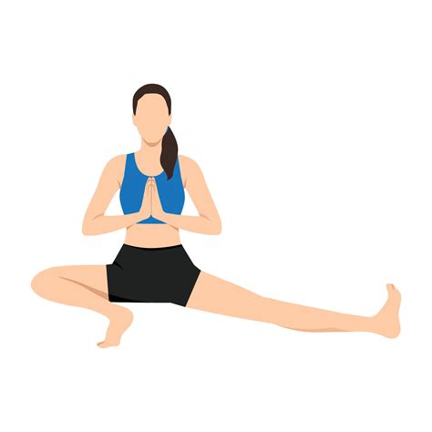 Woman doing Side Lunge Stretch Pose Prayer Hands or Skandasana Namaste ...
