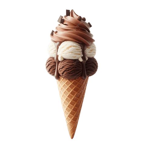 A Chocolate Ice Cream Cone, Ice Cream Cone, Ice Cream PNG Transparent ...