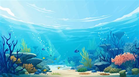 Premium AI Image | Minimalistic Cartoon Underwater Sea Floor Vector Art