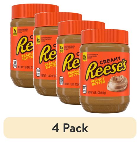 (4 pack) Reese's Creamy Peanut Butter Spread, Jar 18 oz - Walmart.com