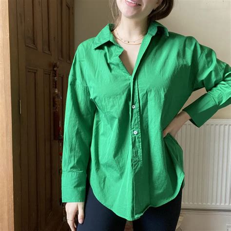 Zara Women's Green Shirt | Depop