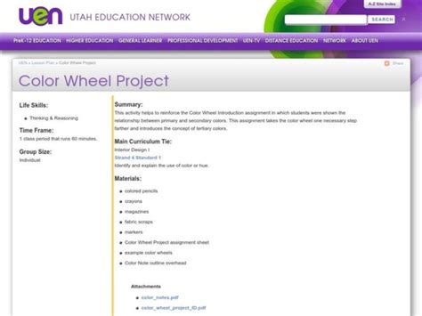 Color Wheel Project Lesson Plan for 9th - 12th Grade | Lesson Planet