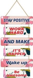KREEPO Stay Positive Work Hard_ Positive Vibe MDF Hanging Sign Board ...