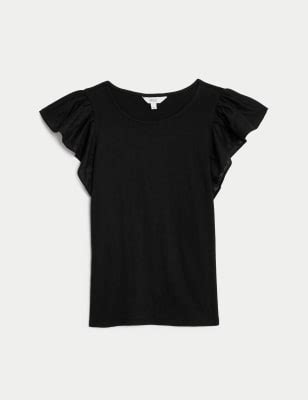 Pure Cotton Embroidered Angel Sleeve Top