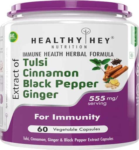 Buy TULSI CINNAMON BLACK PEPPER & GINGER EXTRACT FORMULA FOR IMMUNITY ...