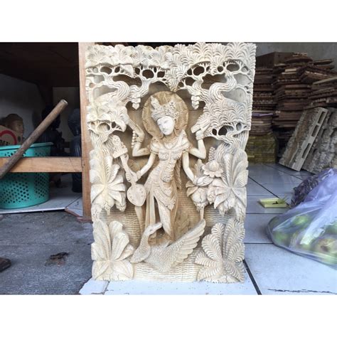 Jual Ukiran Kayu Bali Hiasan Dinding Patung Buatan Tangan Ukuran 50 x ...