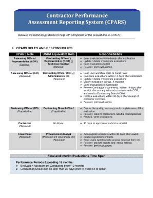 Fillable Online dm usda Contractor Performance Assessment Reporting ...