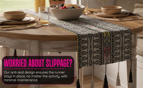 Buy The Pink Window Bohemian Handloom Cotton Table Runner for 4 Seater ...