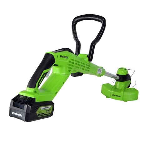 Greenworks 24-volt 13-in Telescopic Shaft Battery String Trimmer 4 Ah ...