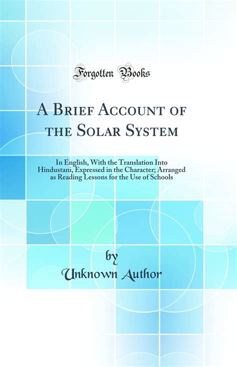 Buy A Brief Account of the Solar System: In English, with the ...