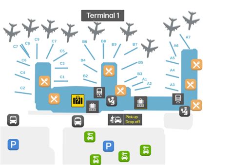 Map Of Fort Lauderdale Airport (FLL) - Terminal 1, 2, 3, 4 Map