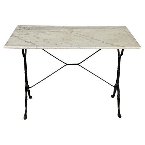 French Bistro Table with Oblong Marble Top For Sale at 1stDibs