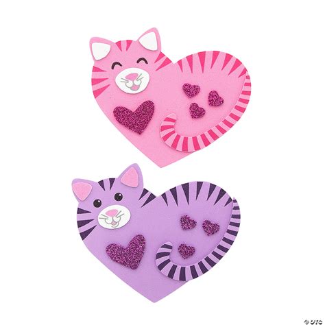 Valentine Heart-Shaped Cats Magnet Craft Kit