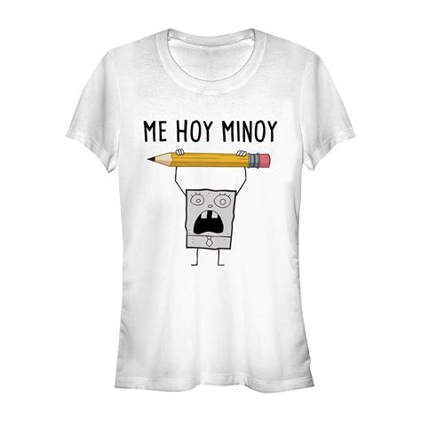 Junior's SpongeBob SquarePants DoodleBob Me Hoy Minoy Graphic Tee White ...