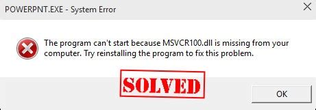 Msvcr100.dll Install 的图像结果