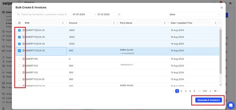 How to generate bulk e-invoice's on the Web? - General - Swipe