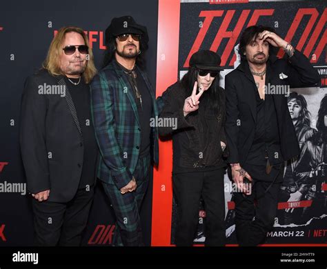 Motley Crue, Vince Neil, Nikki Sixx, Mick Mars and Tommy Lee at Netflix's "The Dirt" world ...