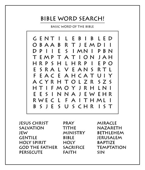 Bible Word Searches Printable - bible.weloveprintables.net