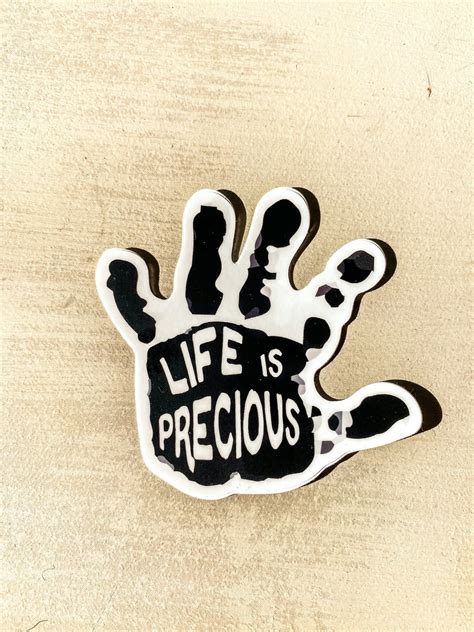 Life is Precious Baby Handprint Sticker - Catholic Prolife Decal - Etsy