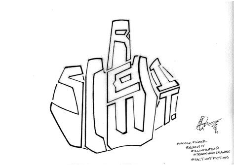 Middle finger drawing printable - junglevery