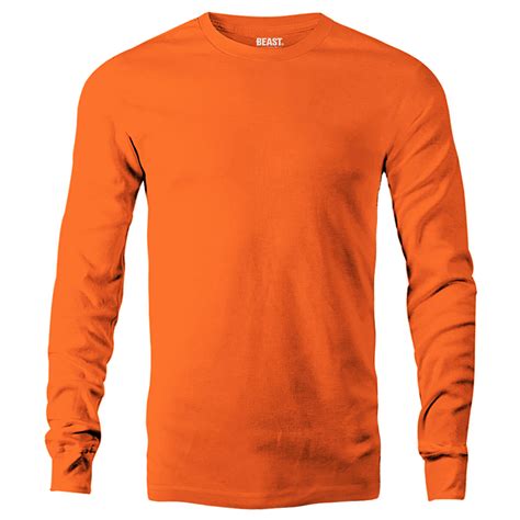 Blaze Orange Men's Long Sleeve T Shirt | Premium Menswear at Best Value ...