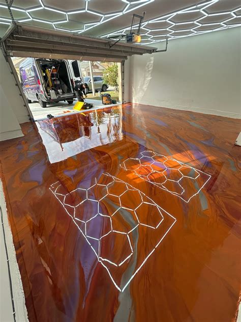 Metallic Epoxy Floor Designs & Ideas | Marble, Swirl & Before/After Looks