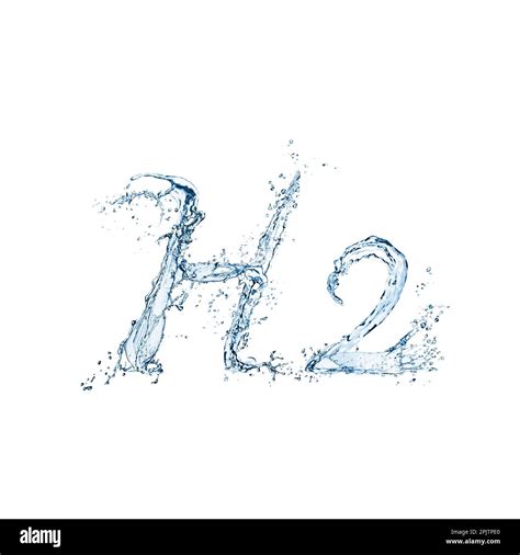 Chemical formula H2 made of water on white background Stock Photo - Alamy