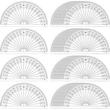 Zonon 100 Pcs 4 Inch Clear Plastic Protractor Bulk Math Protractors Set ...