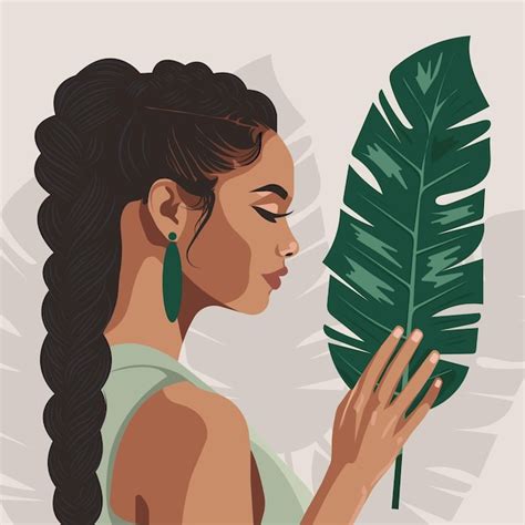 Modern vector illustration of a fashionable afro woman with braided ...