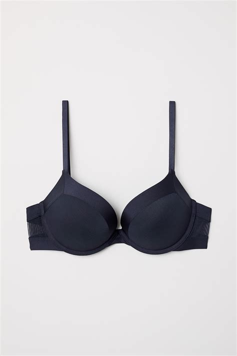 Super push-up mesh bra - Dark blue - Ladies | H&M IN
