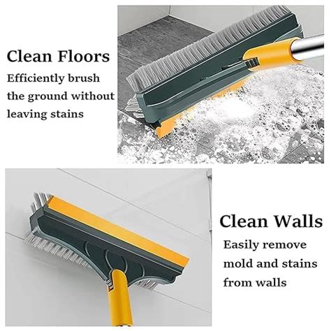 FONSIE® Cleaning Wiper and Brush (3 in 1) for Bathroom, Floor, Tiles ...