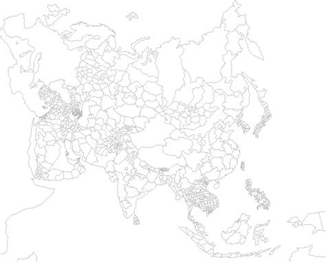 Blank Asia Map Outline Printable Sketch Coloring Page