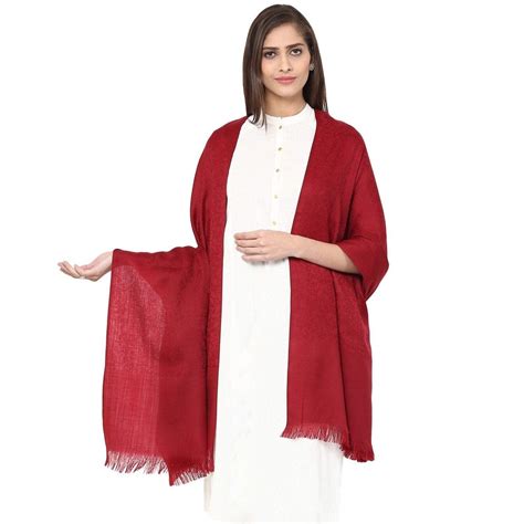 Pashtush Self Paisley Weave Shawl, Fine Wool, Maroon – Pashtush Shawl Store